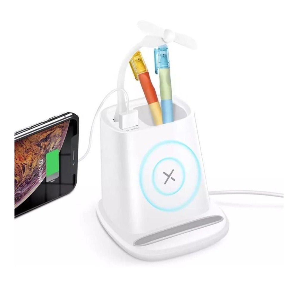 Vibe Essential Wireless Charging Stand 4- In- 1 Power Charging Organizer